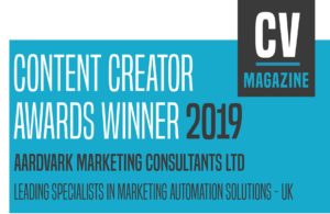 Aardvark Marketing Consultants | Contetn Cretator award 2019 - leading specialists in marketing automation solutions